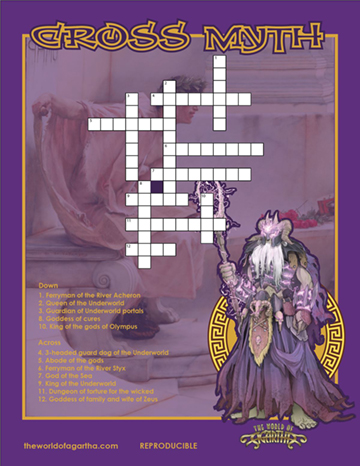 Cover of the Mythology Crossword Puzzle Activity for Kids