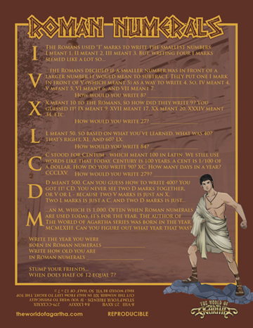 Cover of the Roman Numerals Worksheet for Kids