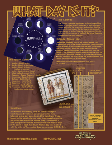 Cover of the Roman Calendar Worksheet for Kids